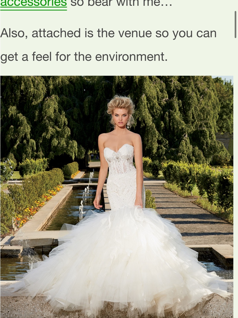 Strapless White Tulle Mermaid Wedding Gown